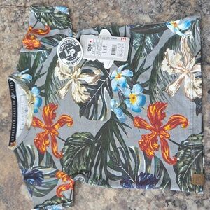 Size 12-18 Months Tropical Gray Kids Short Sleeve Tee